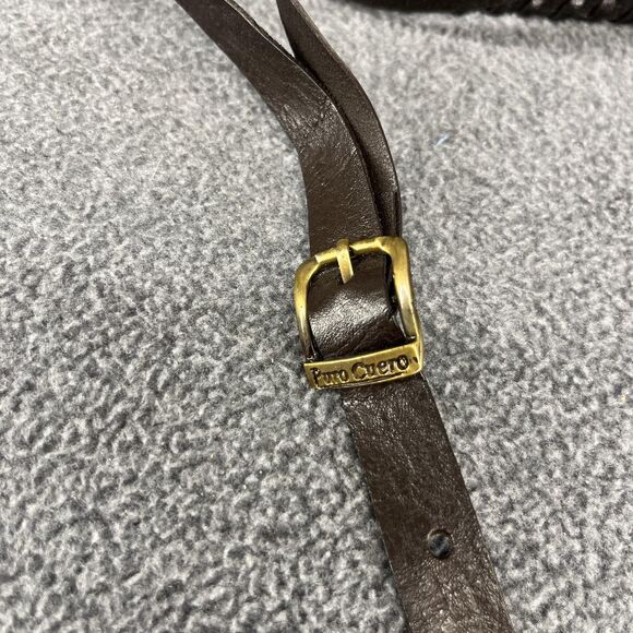 Vintage Hand Tooled Leather Crossbody Purse Womens Brown Hair-On Hide Western - Picture 4 of 15